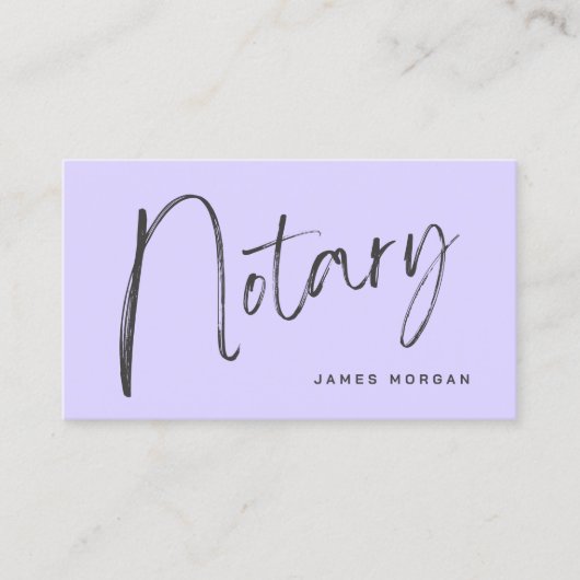 Notar Public lilac Business Card Visitenkarte (Vorderseite)