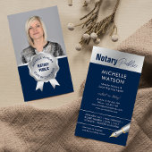 Notar Public Loan Agent Foto Navy & Silver Visitenkarte