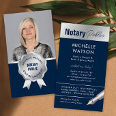 Notar Public Loan Agent Foto Navy & Silver Visitenkarte