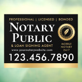 Notar Public Loan Signing Agent Black Gold Fensteraufkleber (Blatt 3)