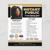Notar Public Loan Signing Agent Gold Editable Flyer (Vorne)