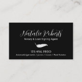 Notar Public Loan Signing Agent Minimalistisch Bla Visitenkarte (Vorderseite)