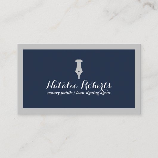 Notar Public Loan Signing Agent Minimalistisch Nav Visitenkarte (Vorderseite)