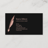 Notar Public Loan Signing Agent Moderne Rose Gold Visitenkarte (Rückseite)