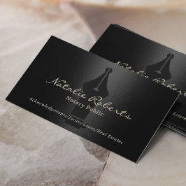 Notar Public Loan Signing Agent Moderner Schwarz Visitenkarte