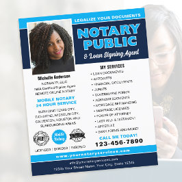 Notar Public Loan Signing Agent Navy bearbeitbar Flyer