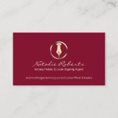 Notar Public Loan Signing Agent Schlicht Red Visitenkarte (Vorderseite)