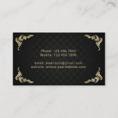 Notar Public Loan Signing Agent Schwarzer Art Deco Visitenkarte (Rückseite)