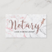Notar Public Marble Rose Gold 3D Typografie Visitenkarte (Vorderseite)