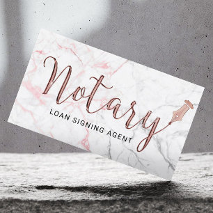 Notar Public Marble Rose Gold 3D Typografie Visitenkarte