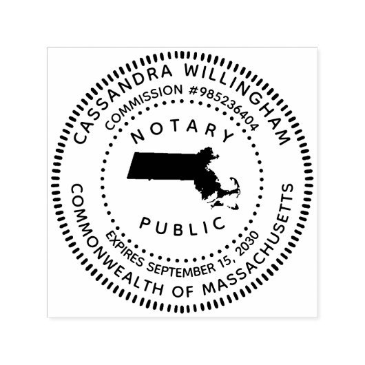 Notar Public Massachusetts Permastempel (Design)