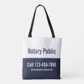 Notar Public Midnight Blue und White Promotion Tasche (Rückseite)