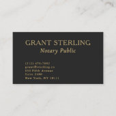 Notar Public Minimalistisch Black Gold QR Code Visitenkarte (Vorderseite)