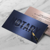 Notar Public Modern Signature Navy & Rose Gold Visitenkarte