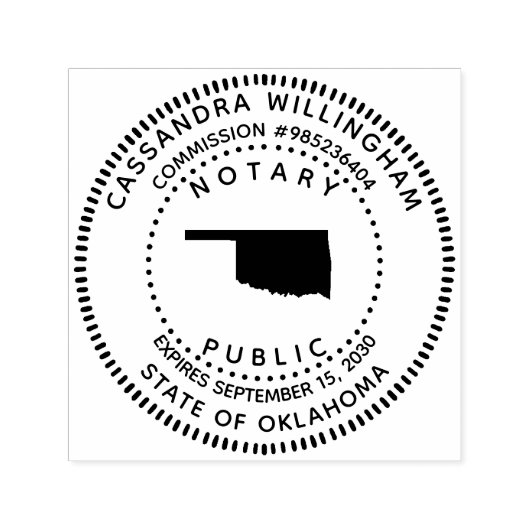 Notar Public Oklahoma Permastempel (Design)