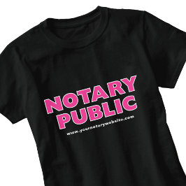 Notar Public Pink Black Editable Website T - Shirt