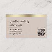 Notar Public QR Code Imitats Gold Foil Monogram Visitenkarte (Rückseite)