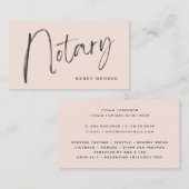Notar Public Script Calligraphy Blush Pink Visitenkarte (Vorne/Hinten)