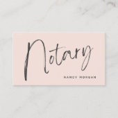 Notar Public Script Calligraphy Blush Pink Visitenkarte (Vorderseite)