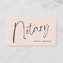 Notar Public Script Calligraphy Blush Pink Visitenkarte