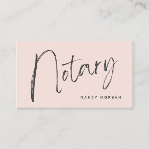 Notar Public Script Calligraphy Blush Pink Visitenkarte