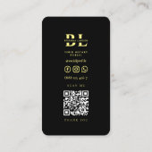 Notar Public Script Monogram QR Visitenkarte (Rückseite)