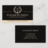 Notar Public Services Black Visitenkarte (Vorne/Hinten)