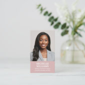 Notar Public Signature Agent Foto QR Code Rosa Visitenkarte (Stehend Vorderseite)