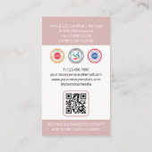 Notar Public Signature Agent Foto QR Code Rosa Visitenkarte (Rückseite)