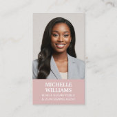 Notar Public Signature Agent Foto QR Code Rosa Visitenkarte (Vorderseite)