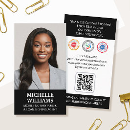 Notar Public Signature Agent Foto QR Code Schwarz Visitenkarte