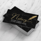 Notar Public Signing Agent Gold Quill Pen Marmor Visitenkarte