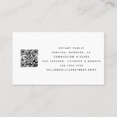 Notar Public Signing Agent Rose Gold Foil QR Code Visitenkarte (Rückseite)