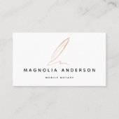 Notar Public Signing Agent Rose Gold Foil QR Code Visitenkarte (Vorderseite)