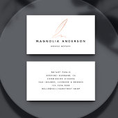 Notar Public Signing Agent Rose Gold Foil Quill Visitenkarte