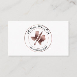 Notar Public Texas Briefmarke Darlehen Unterzeichn Visitenkarte