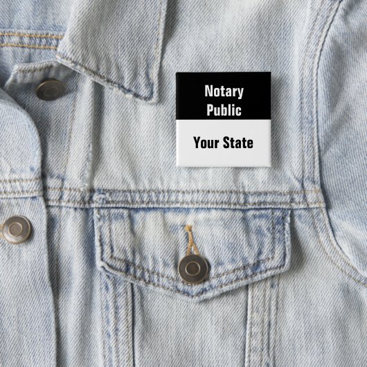 Notar Public und Vorlage Ihres Staat Schwarz-weiß Button (Beispiel)