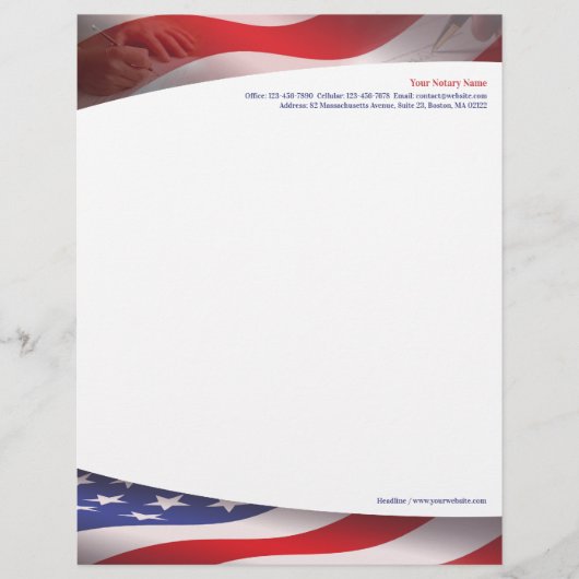Notar Public USA Letterhead Briefbogen (Vorderseite)