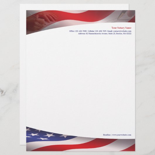 Notar Public USA Letterhead Briefbogen (Vorne/Hinten)