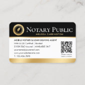 Notar Public Vielen Dank Foto QR Code Black Gold Visitenkarte (Rückseite)
