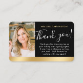 Notar Public Vielen Dank Foto QR Code Black Gold Visitenkarte (Vorderseite)