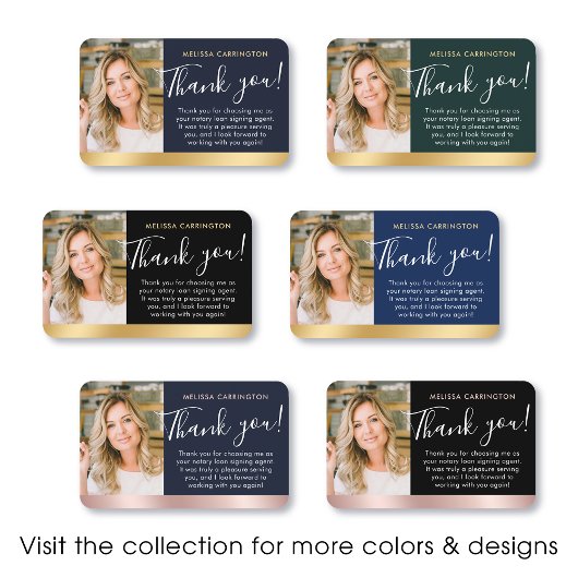 Notar Public Vielen Dank Foto Rose Gold Navy Blue Visitenkarte