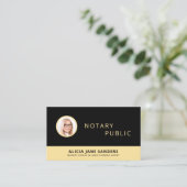 Notar-QR-Code-Foto professionell Schwarz Gold Visitenkarte (Stehend Vorderseite)