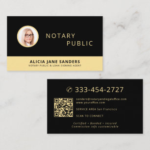 Notar-QR-Code-Foto professionell Schwarz Gold Visitenkarte