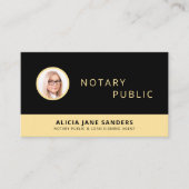 Notar-QR-Code-Foto professionell Schwarz Gold Visitenkarte (Vorderseite)