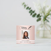 Notar Rose Gold Foto QR Code Kreditunterzeichnung Quadratische Visitenkarte (Stehend Vorderseite)