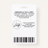 Notar Rose Gold Typografy Foto Ausweis (Rückseite)