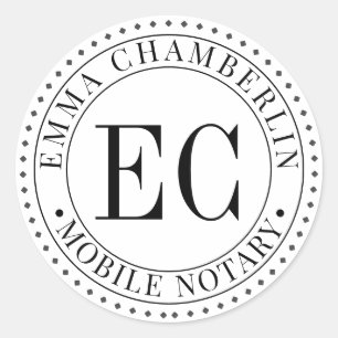 Notar Runder Aufkleber