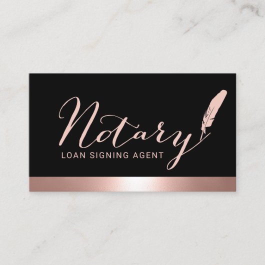 Notar-Script-Darlehen Signierung Agent Rose Gold B Visitenkarte (Vorderseite)