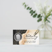Notar Signage Agent Modernes Marble Agate Foto Visitenkarte (Stehend Vorderseite)